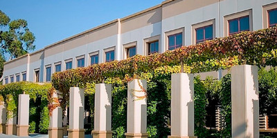 A front view of the Multipurpose Science and Technology Building